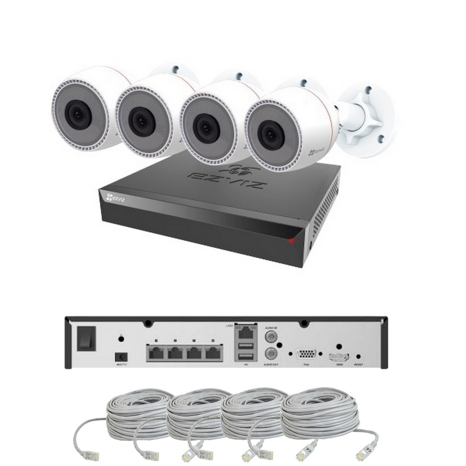 Nvr 4 canali poe 5 mp e 4 telecamere poe full hd