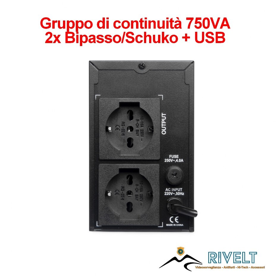 Ups Vultech Vista retro con 2 Bipasso/Schuko